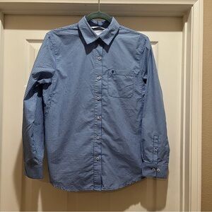 COOLIBAR Women’s Blue White Gingham XS Button Up Top Shirt Embroidered  UPF 50+